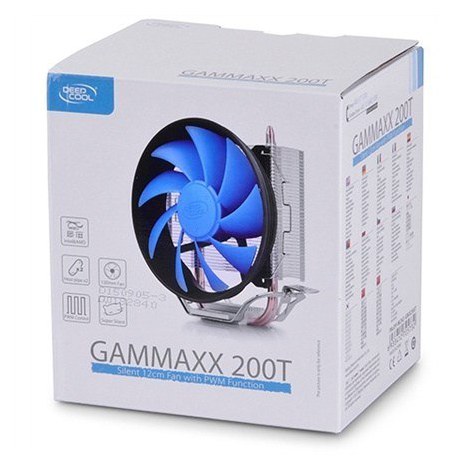 Deepcool | ""Gammaxx 200T"" universal cooler, 2 heatpipes, 120mm PWM fan, Intel Socket LGA115X / 775, 95 W TDP and AMD Socket F - 8